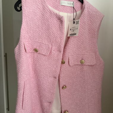 Gilet in tweed rosa