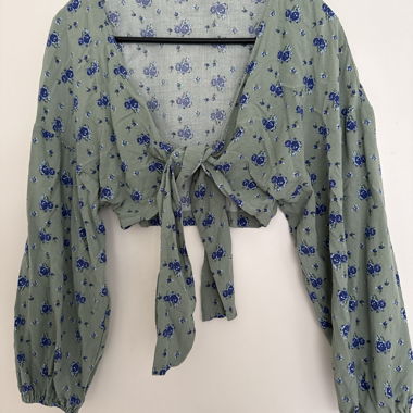 Blusa a portafoglio floreale