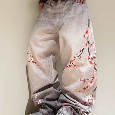Jeans with floral print 