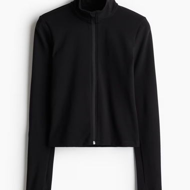 Veste courte noire zippée