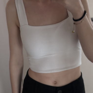 Crop top asymétrique blanc