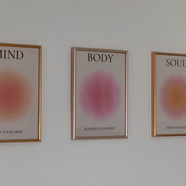 Ensemble de 3 tableaux MIND BODY SOUL