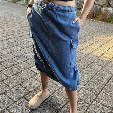 Denim Cargo Skirt
