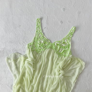 Abito Vintage in Chiffon Verde (L)