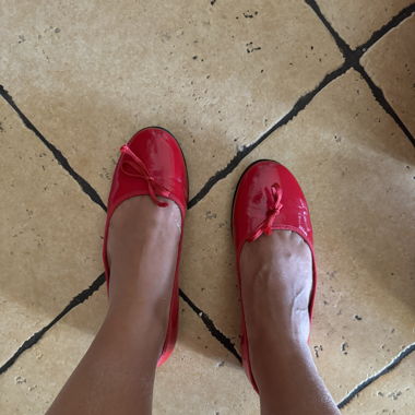 Red flats ballerinas coquettes made in italy