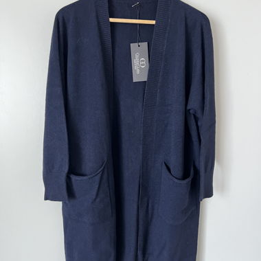 dunkelblauer Long-Cardigan