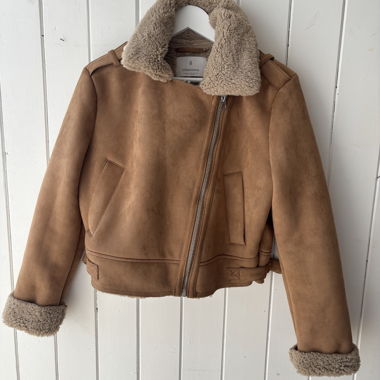 Brown faux shearling jacket