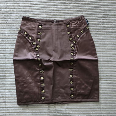 Jupe mini Anti-Flirt Paris (1) Moka Military-Chic
