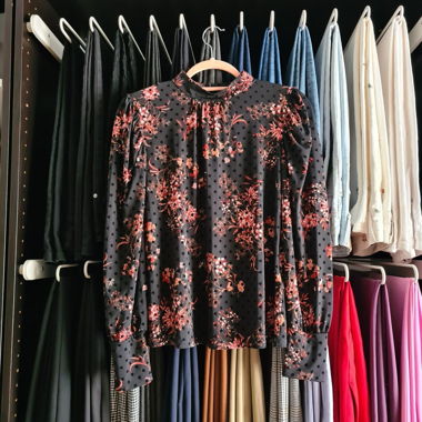 Morgan Floral Blouse Black