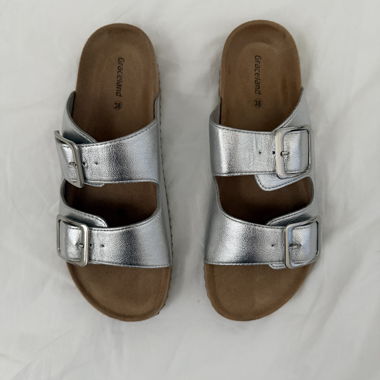 Silberne Sandalen Gr. 38