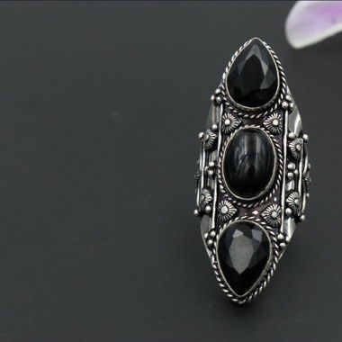 Ethnic ring plated in 925 silver - Ethnic ring