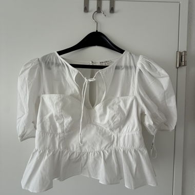 Chemisier à manches bouffantes blanc