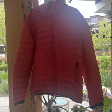 J. Lindeberg Red hooded puffer jacket