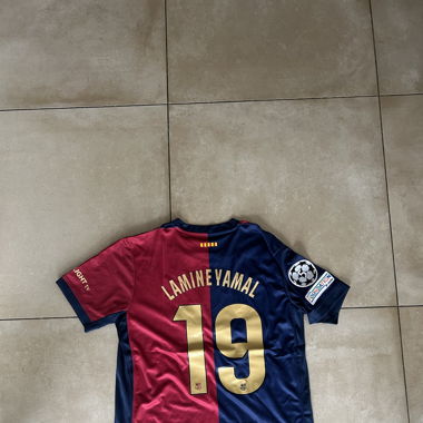 Maillot foot Barça Lamine Yamal Champions League 