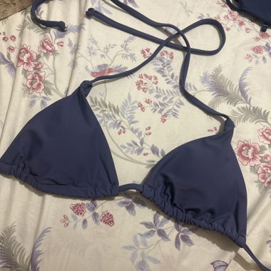 Navy Blue Triangle Bikini Top