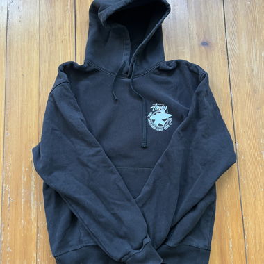 Hoodie Stüssy noir avec imprimé graphique