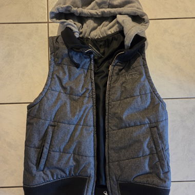Vans Grey Hooded Vest XL