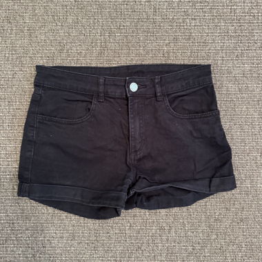 Black Denim Shorts