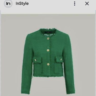 Bouclé jacket in Chanel style, matcha green, 44