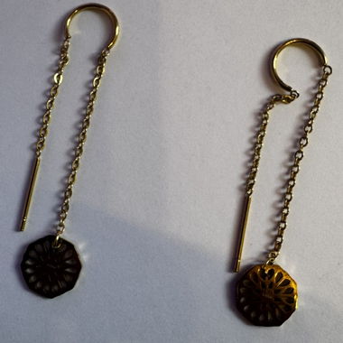 Boucles d'oreilles pendantes dorées