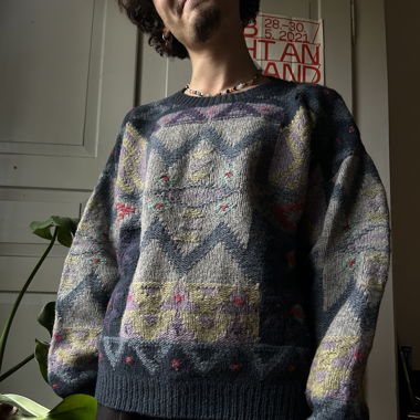 mehrfarbiger Strickpullover