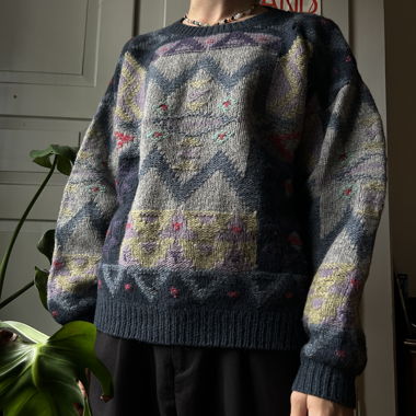 mehrfarbiger Strickpullover