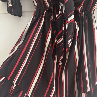 Combi-short rayée nouée devant 