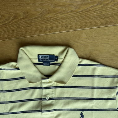 RALPH LAUREN – M – YELLOW/BLUE STRIPED – POLO