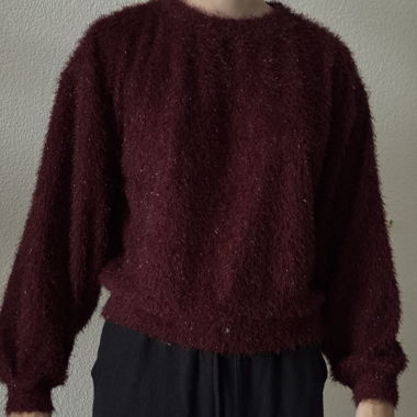 Bordeaux Glitzer-Pullover