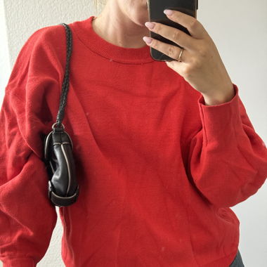red basic sweater
