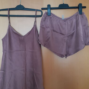 Bordeaux Satin-Pyjama-Set