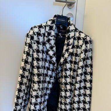 Houndstooth black & white coat size S