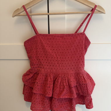 Top in pizzo rosa