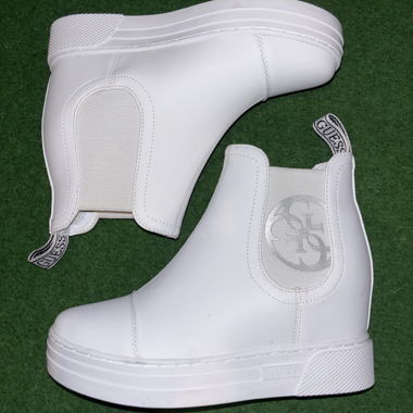 White Guess Chelsea Boots