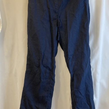 Pantalon en lin bleu marine
