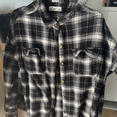 Chemise à carreaux Hollister, coupe boyfriend