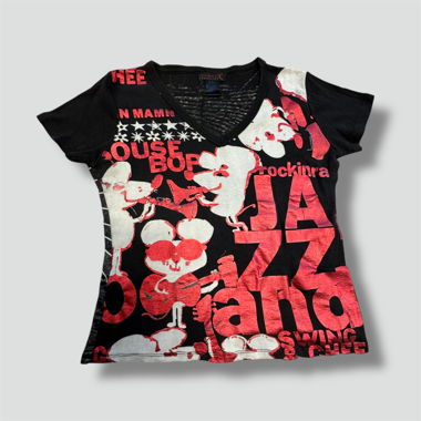 Custo Barcelona printed Y2K graphic top
