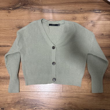 Cardigan in maglia verde menta