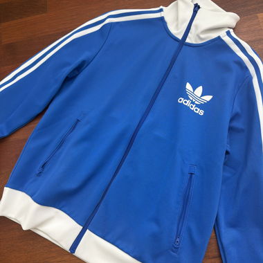 Veste de survêtement Adidas bleu et blanc