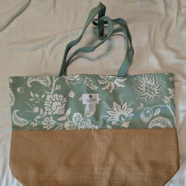 Sac à Main Yves Rocher en Tissu et Paille - Neuf