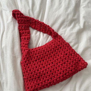 Red Crochet Bag 