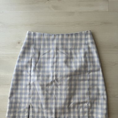 Blue plaid skirt 