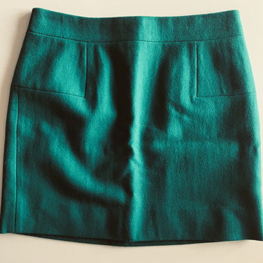 J.Crew teal wool mini skirt