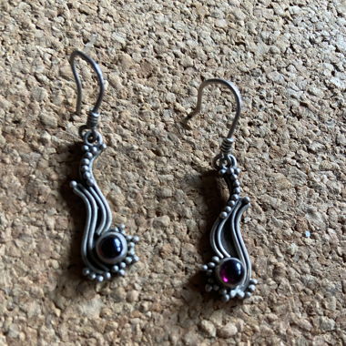 Silver earrings boho