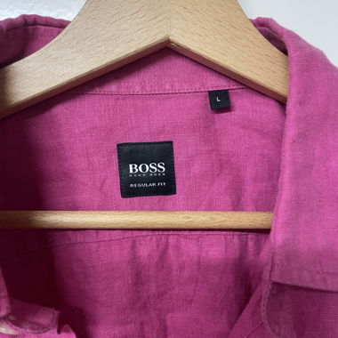 Leinenhemd Hugo Boss Pink