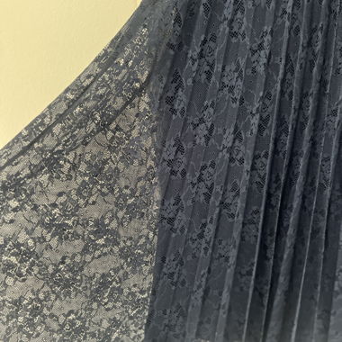 Hallhuber lace midi skirt blue size 38