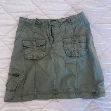 Minigonna cargo vintage kaki
