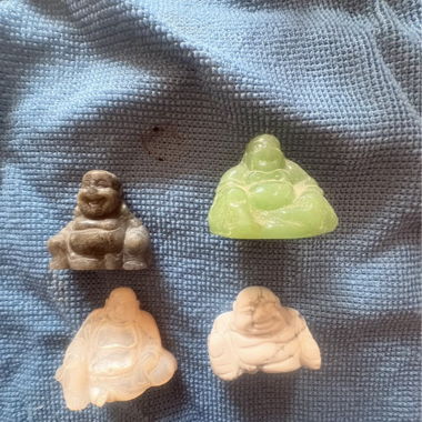 Set mit 4 Mini-Buddhas
