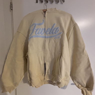 Favela Felpa con cappuccio e zip giallo/blu