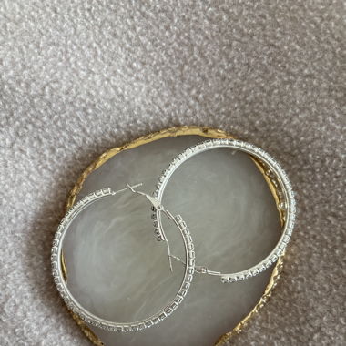 Creolen aus Sterlingsilber, Durchmesser 50 mm